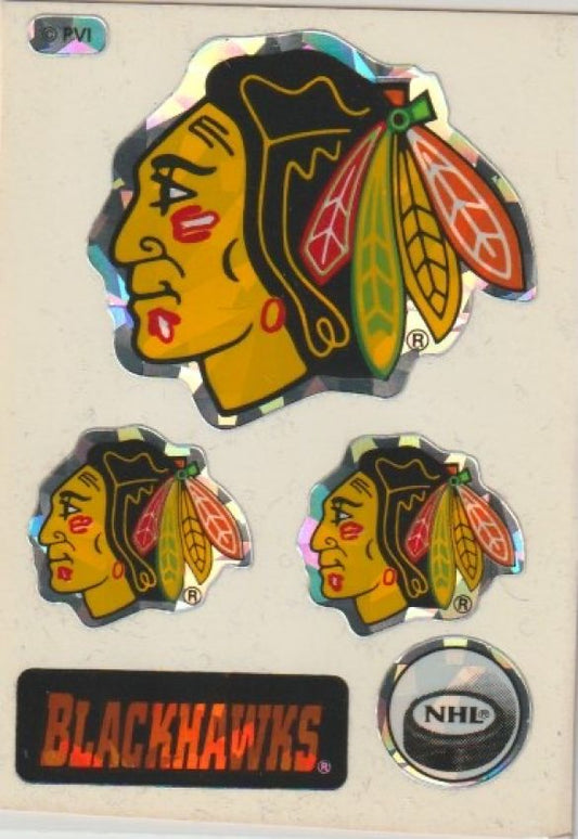 NHL Logo Card Stickers 1990s MACHINE VENDING PVI - Chicago Blackhawks
