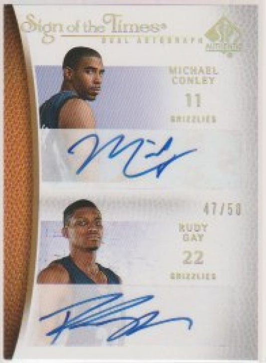 NBA 2007-08 SP Authentic Sign of the Times Dual Autographs - No ST-GC - Michael Conley / Rudy Gay