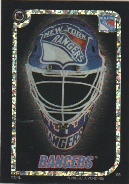 NHL 1995-96 Peninsula Vending Goalie Mask Sticker - No 08 - New York Rangers