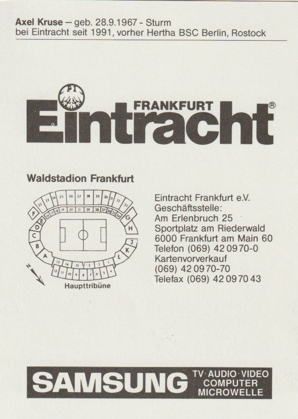 Fussball - Autogramm - Axel Kruse