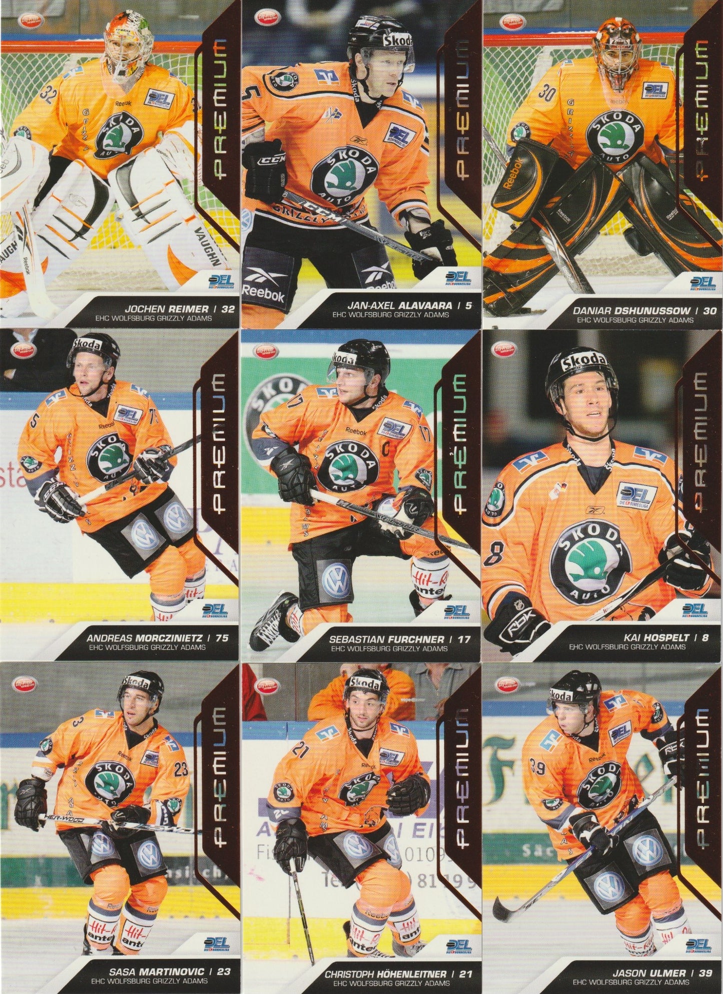 DEL 2009 / 10 CityPress Premium Bronze - No 396 - 417 - kompletter Satz Grizzlys Wolfsburg