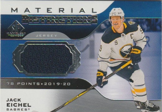 NHL 2020-21 SP Game Used Distinctions Materials - No DM-JE - Jack Eichel