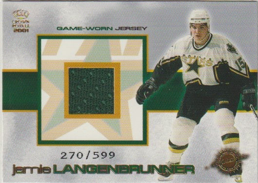 NHL 2000-01 Crown Royale Game-Worn Jerseys - No 9 - Jamie Langenbrunner