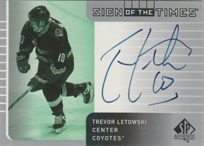 NHL 2001-02 SP Authentic Sign of the Times - No TL - Trevor Letowski