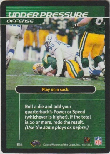 NFL 2001 Showdown 1st Edition Strategy - No S34 - Colts vs. Packers