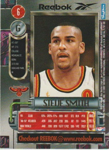 NBA 1997-98 Metal Universe Reebok Chase Bronze - No 6 - Steve Smith