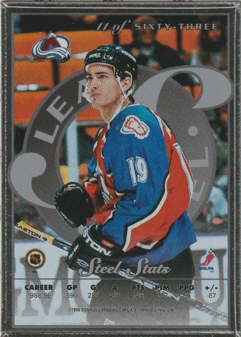 NHL 1996 / 97 Leaf Preferred Steel - No 11 of 63 - Joe Sakic