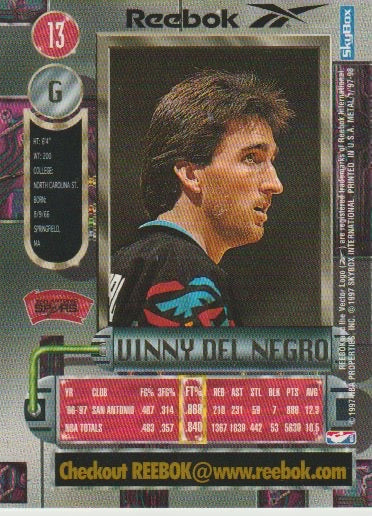 NBA 1997-98 Metal Universe Reebok Chase Gold - No 13 - Vinny Del Negro