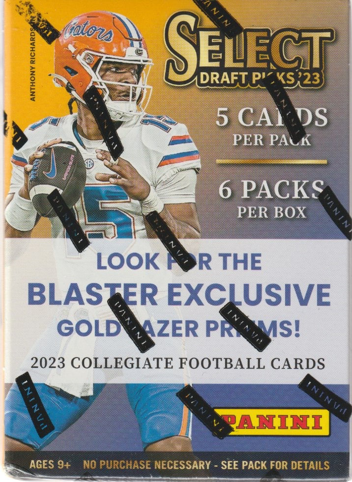 NFL 2023 Panini Select Draft Picks Gold Laser Prizms - Blaster Box