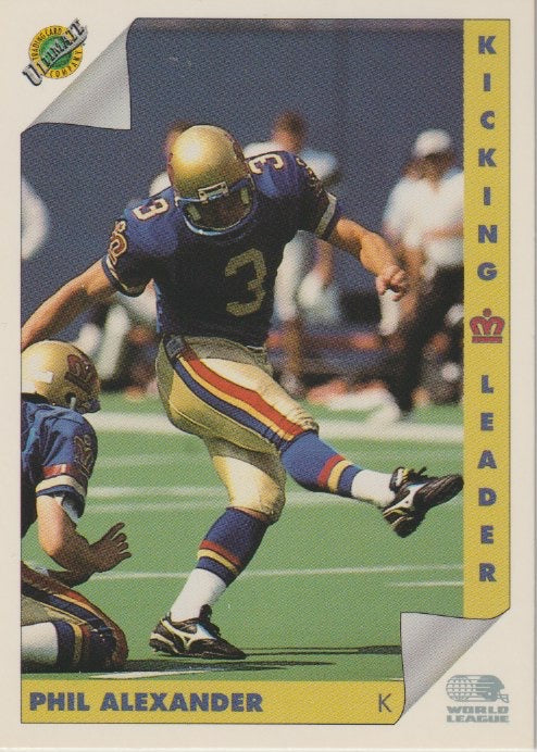 NFL 1992 Ultimate WLAF - No 15 - Phil Alexander
