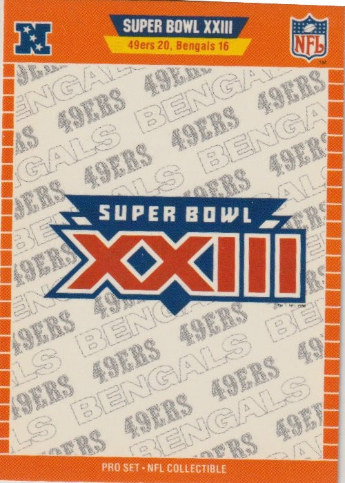 NFL 1989 ProSet Super Bowl Logos - No. 23 - Super Bowl XXIII