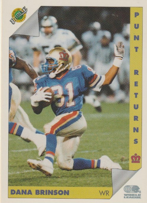 NFL 1992 Ultimate WLAF - No 129 - Dana Brinsoin