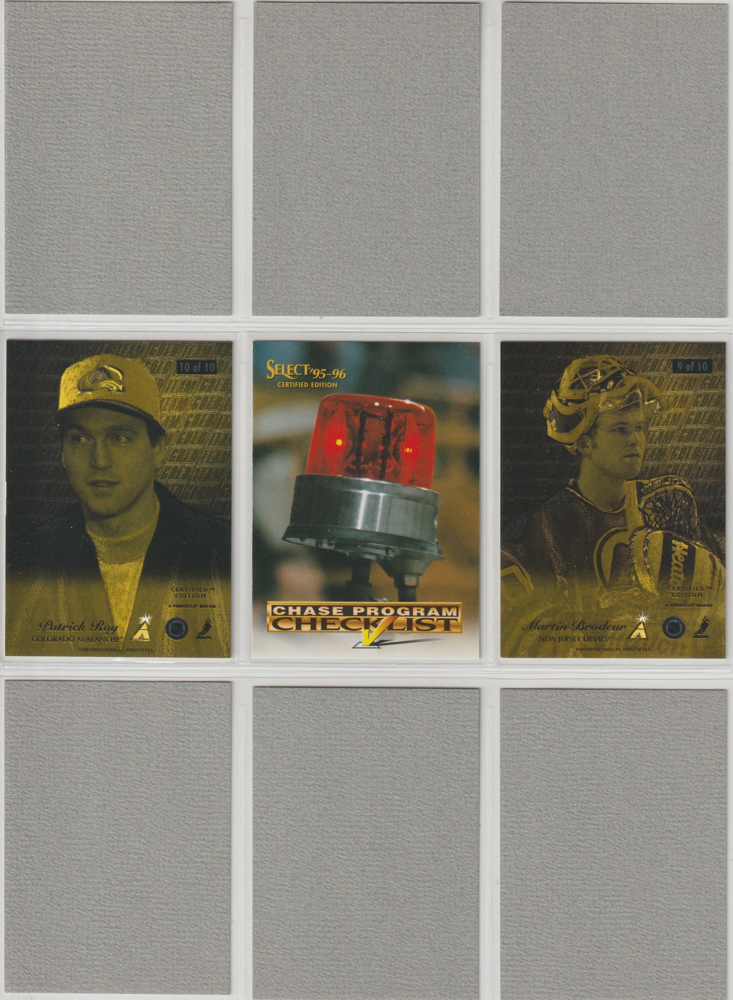 NHL 1995 / 96 Select Certified Gold Team - No 1 of 10 - 10 of 10 - kompletter Satz