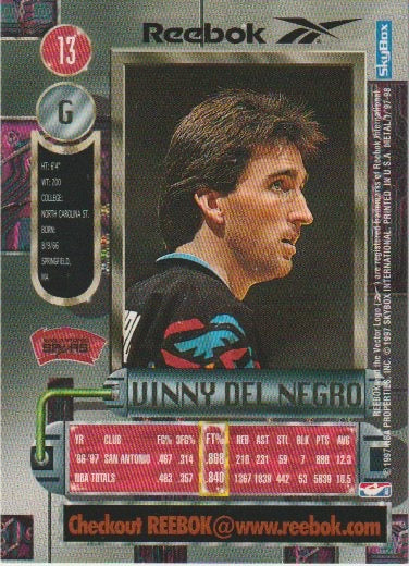 NBA 1997-98 Metal Universe Reebok Chase Bronze - No 13 - Vinny Del Negro