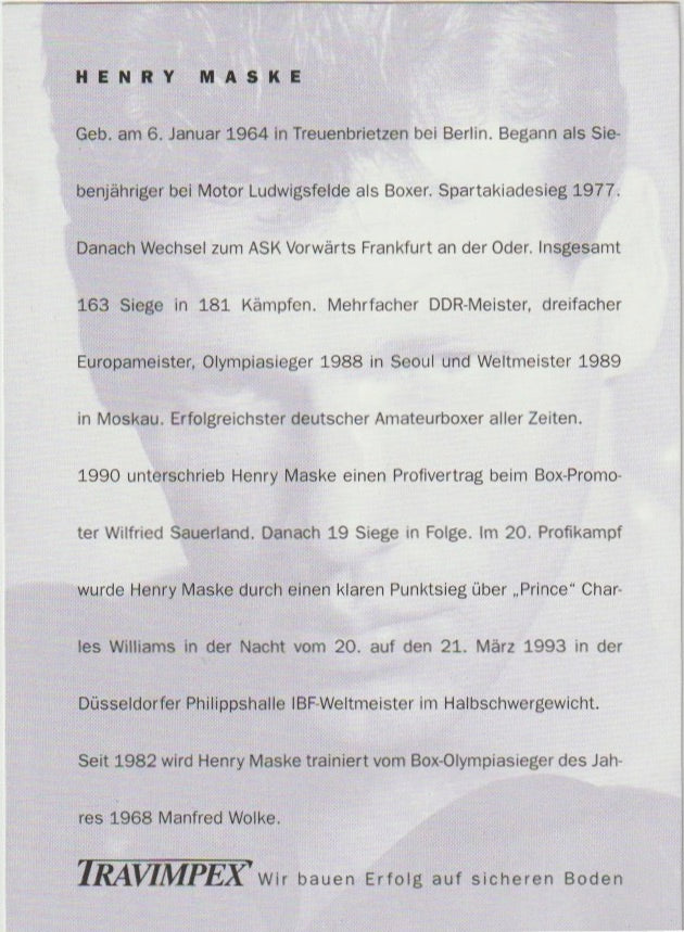 Multisport - Autogramm - Henry Maske