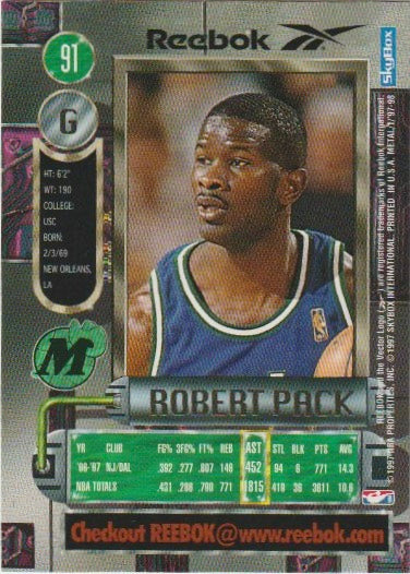 NBA 1997-98 Metal Universe Reebok Chase Bronze - No 91 - Robert Pack