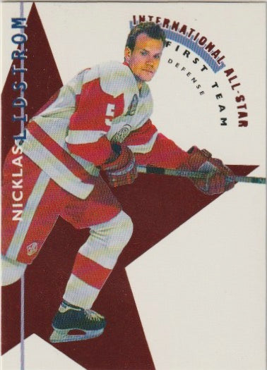NHL 1995 / 96 Parkhurst International All-Stars - No 2 of 6 - Nicklas Lidstrom / Sandis Ozolinsh