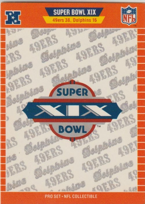 NFL 1989 ProSet Super Bowl Logos - No 19 - Super Bowl XIX