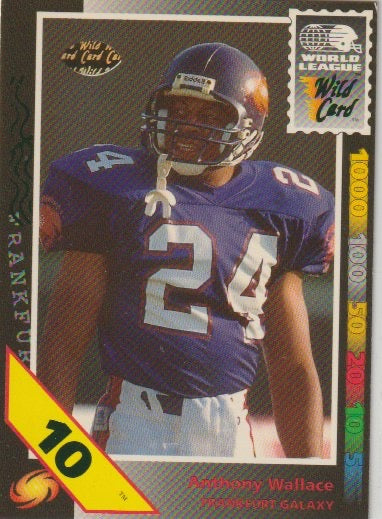 NFL 1992 Wild Card WLAF 10 Stripe - No 86 - Anthony Wallace