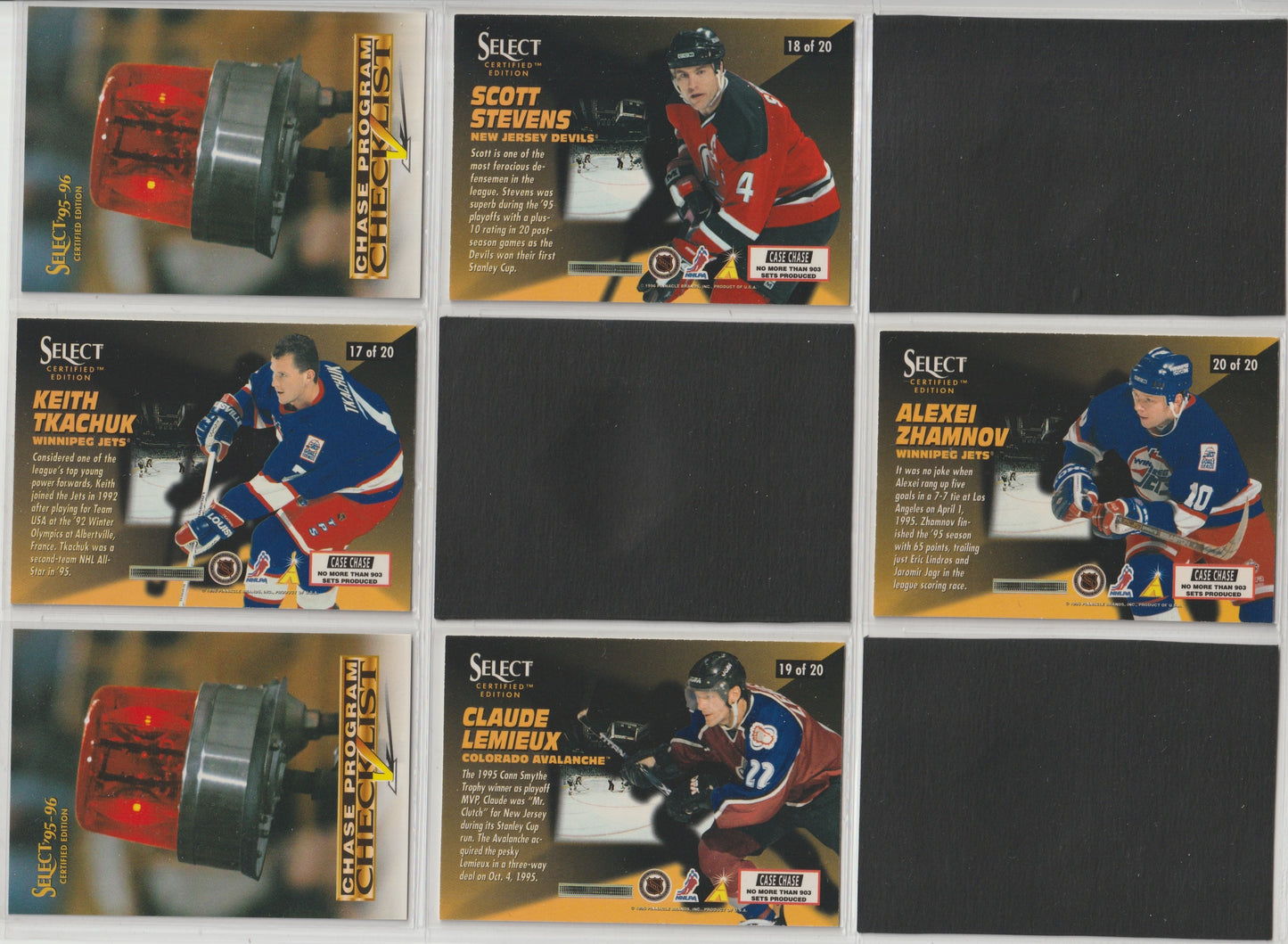 NHL 1995-96 Select Certified Double Strike Gold - No 1 von 20 bis 20 von 20 - kompletter Satz