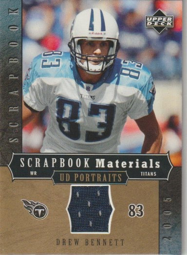 NFL 2005 UD Portraits Scrapbook Materials - No SB-DB - Drew Bennett