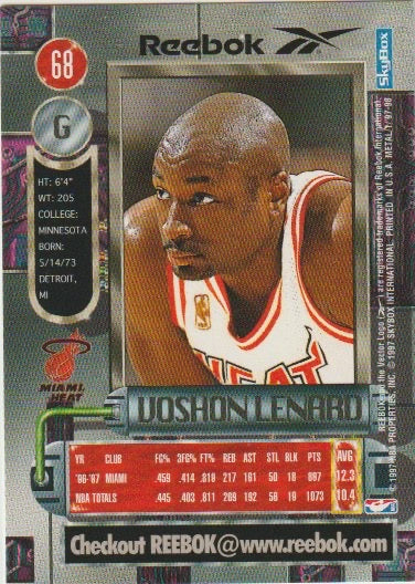 NBA 1997-98 Metal Universe Reebok Chase Silver - No 68 - Voshon Lenard