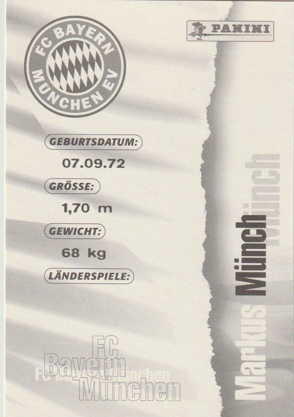 Fussball - Autogrammkarte - Markus Münch