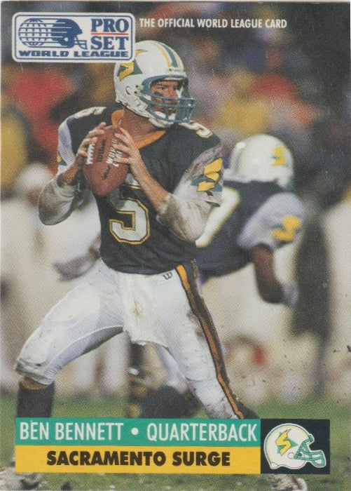 NFL 1991 ProSet WLAF Inserts - No 28 - Ben Bennett