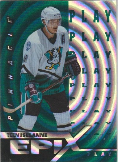 NHL 1997-98 Pinnacle Epix Play Emerald - No E15 - Teemu Selanne