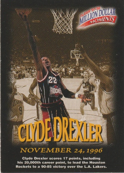 NBA 1997-98 Fleer Million Dollar Moments - No 6 - Clyde Drexler