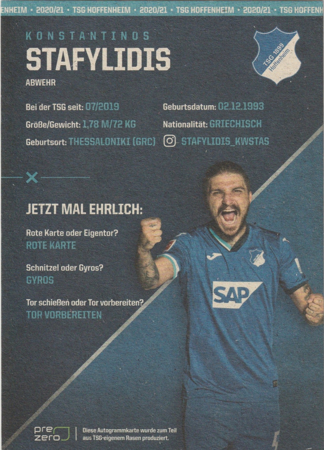 Fussball - Autogramm - Konstantinos Stafylidis