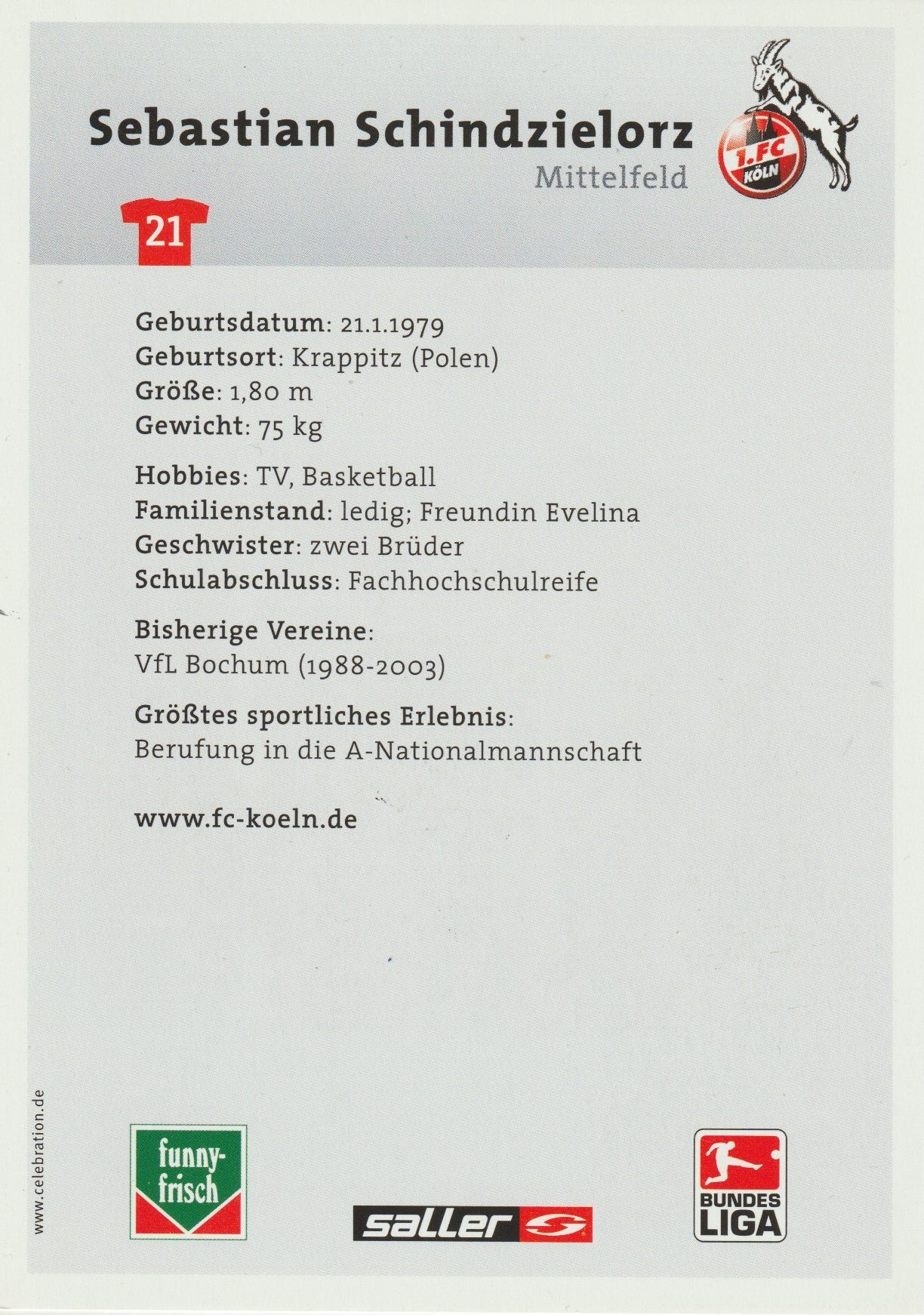 Fussball - Autogramm - Sebastian Schindzielorz
