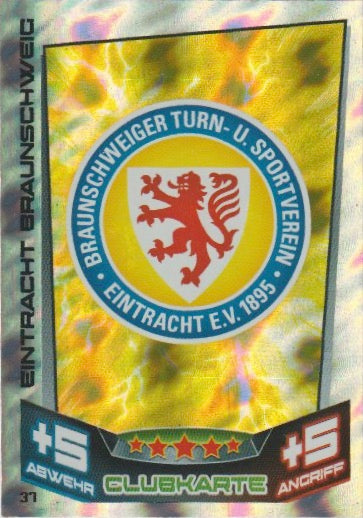 Fussball 2013-14 Topps Match Attax - No 37 - Logo Braunschweig