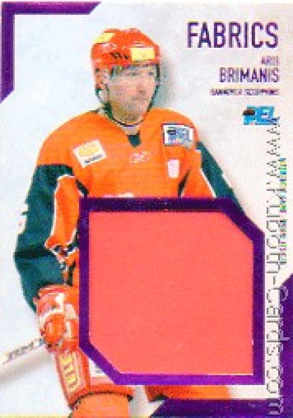 DEL 2008/09 CityPress jersey card Fabrics - No BL06 - Aris Brimanis