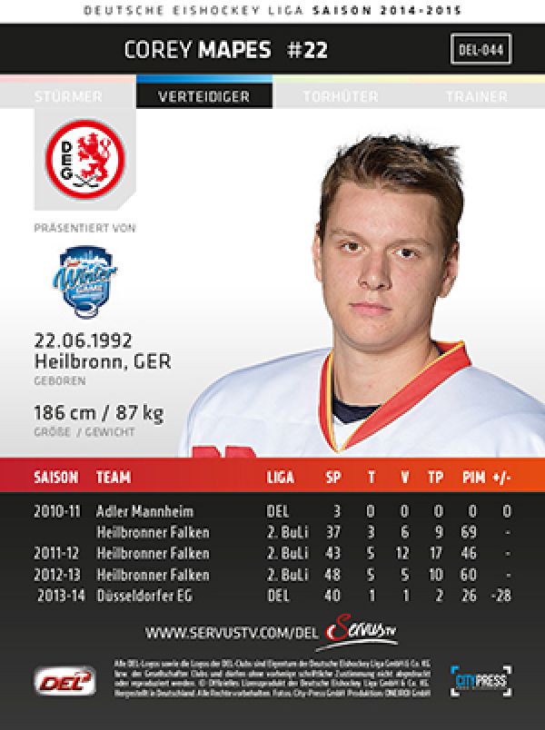 DEL 2014-15 CityPress - No 044 - Corey Mapes