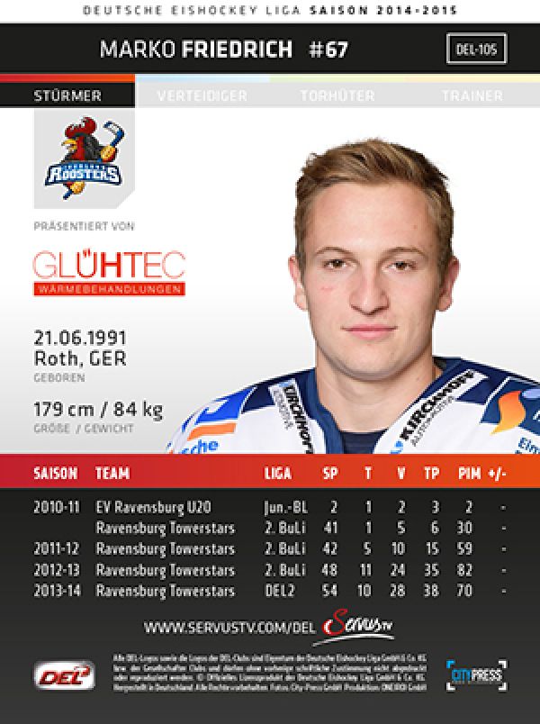 DEL 2014-15 CityPress - No 105 - Marko Friedrich