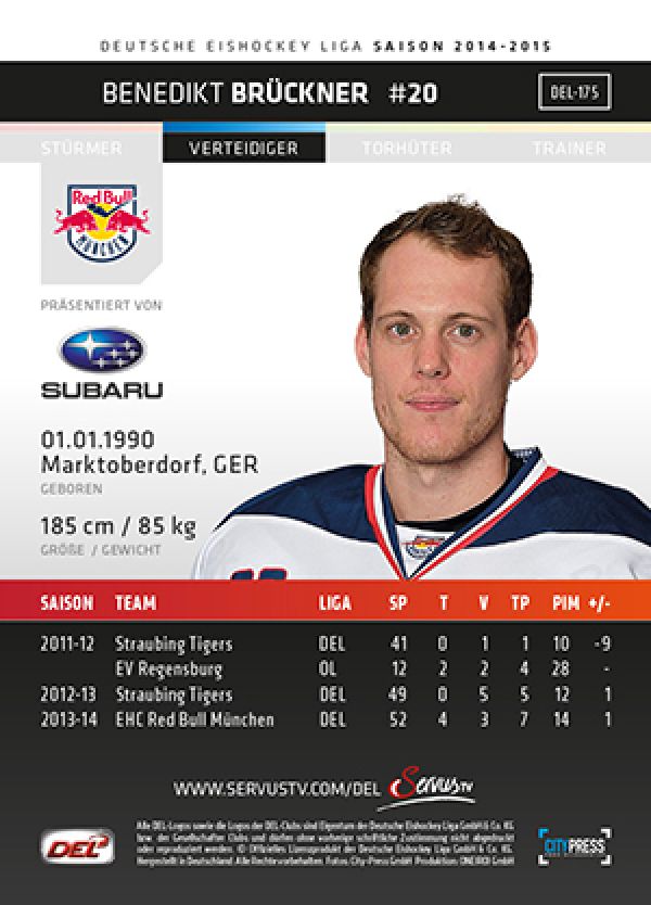 DEL 2014-15 CityPress - No 175 - Benedikt Brückner