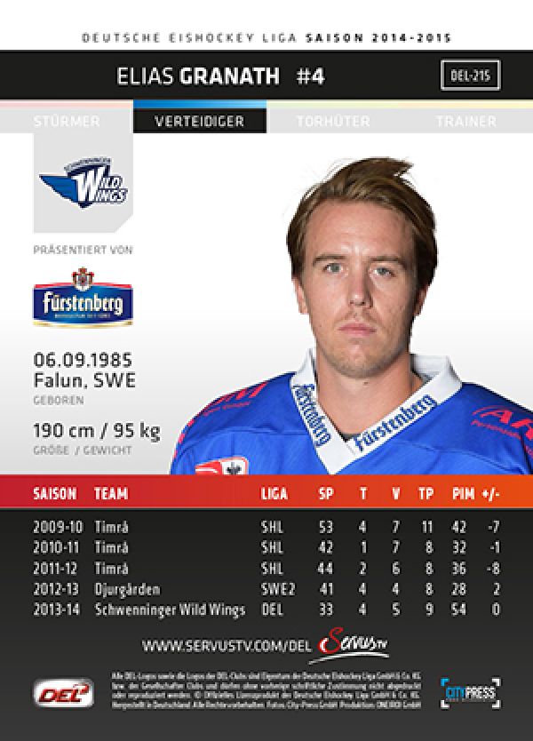 DEL 2014-15 CityPress - No 215 - Elias Granath