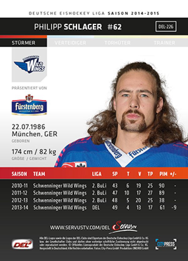 DEL 2014-15 CityPress - No 226 - Philipp Schlager