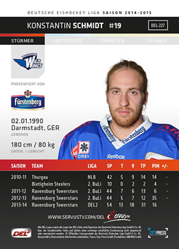 DEL 2014-15 CityPress - No 227 - Konstantin Schmidt