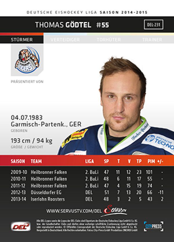 DEL 2014-15 CityPress - No 231 - Thomas Gödtel