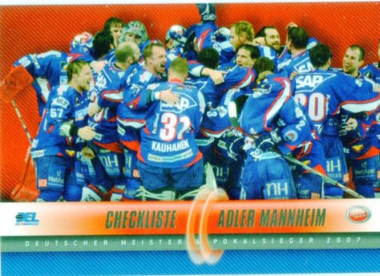 DEL 2007 / 08 CityPress Adler Mannheim Meisterset - No DC20 - Checkliste