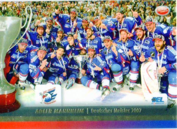 DEL 2007/08 CityPress Adler Mannheim championship card