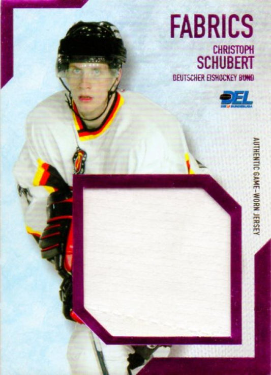 DEL 2008/09 CityPress jersey card Fabrics DEB - No BL15 - Christoph Schubert