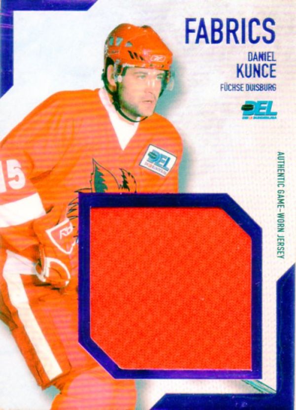 DEL 2008/09 CityPress jersey card Fabrics - No BL03 - Daniel Kunce