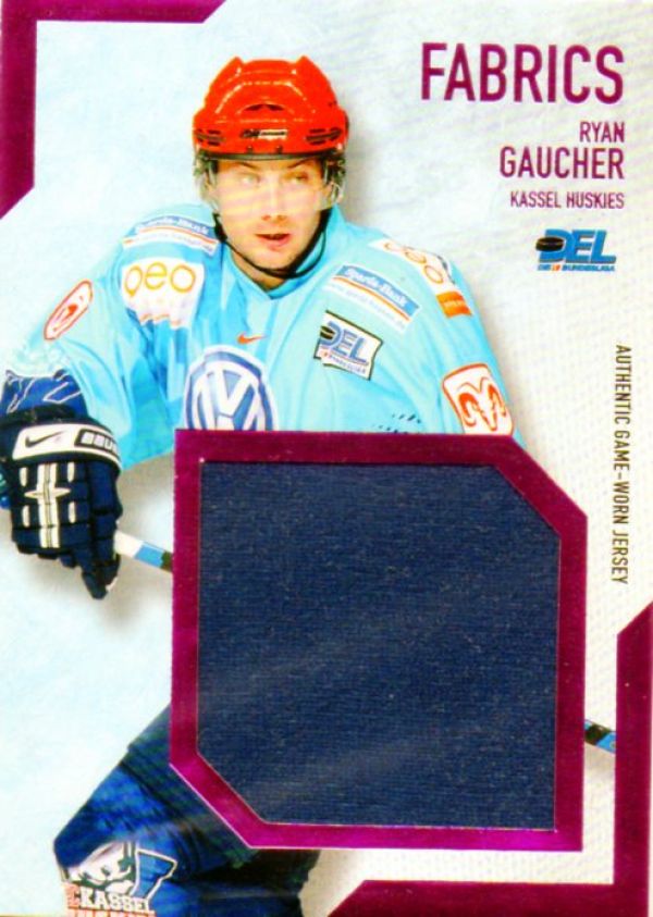 DEL 2008/09 CityPress jersey card Fabrics - No BL09 - Ryan Gaucher