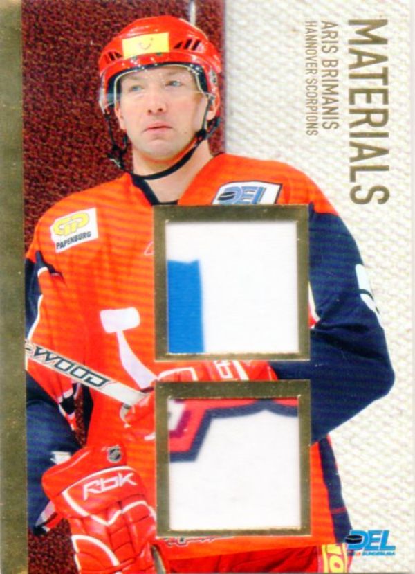 DEL 2008/09 CityPress Jersey Card Materials Gold - No MA12 - Aris Brimanis