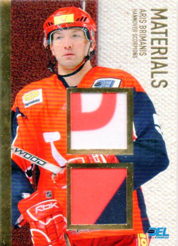 DEL 2008/09 CityPress Jersey Card Materials Gold - No MA12 - Aris Brimanis