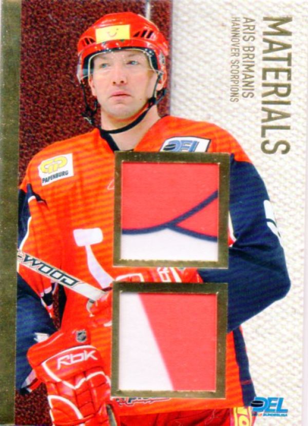 DEL 2008/09 CityPress Jersey Card Materials Gold - No MA12 - Aris Brimanis