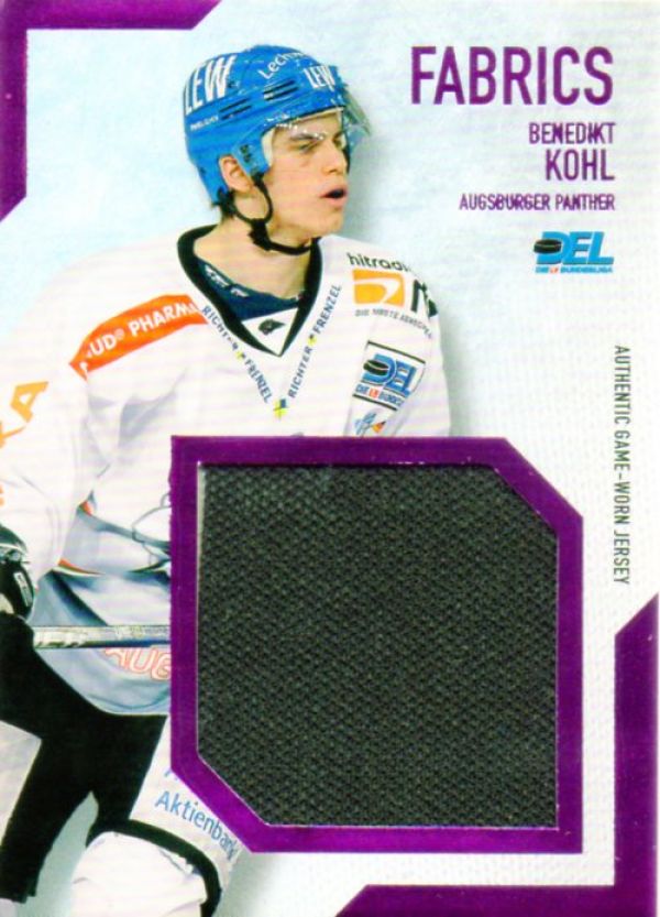 DEL 2008/09 CityPress jersey card Fabrics - No BL01 - Benedikt Kohl